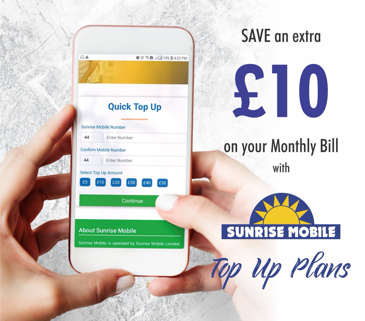 Is your top-up ending?
Sunrise Sim monthly plans are a great way to grab a good deal.
Take action today or risk overpaying.
Check latest Sunrise Sim deals @ sunrisemobile.co.uk

#uknetwork #sunrisemobile #simuk #ordersimuk #internationalcalls #internet #3G #sunriseinternet