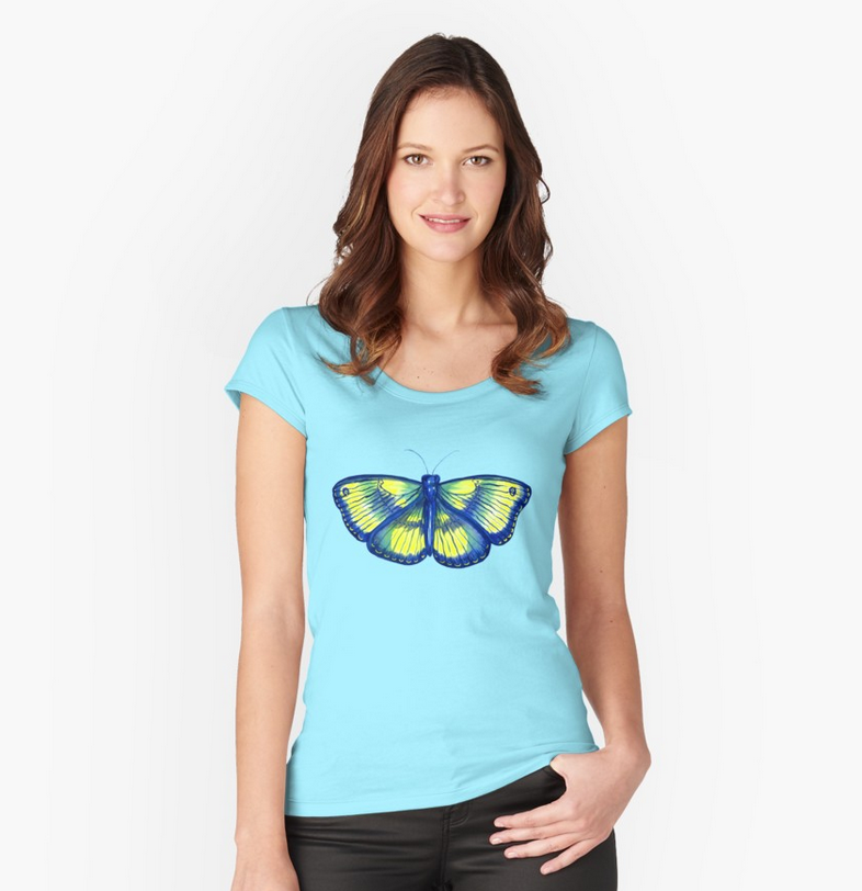 paulaannev's tweet photo. Ladies' fitted scoop tees in my Redbubble online shop https://t.co/4G2J0Weq8N Available in 7 colours. #tees #tshirts #ladiestees #womensfashion #womenscasual #giftideas #summerfun #summertees #butterfly #butterflytees #redbubble #casualwear #casualstyle #tattooart #watercolour https://t.co/c9RNitWQsE