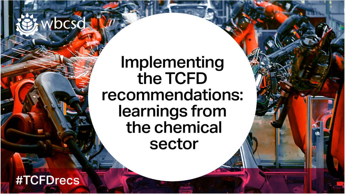 PwCClimate's tweet image. How are chemicals companies implementing the #TCFDrecs and using climate scenarios in their response. wbcsd.org/Programs/Redef…

PwC joined the WBCSD team to help deliver the work of the Chemicals TCFD Preparer Forum