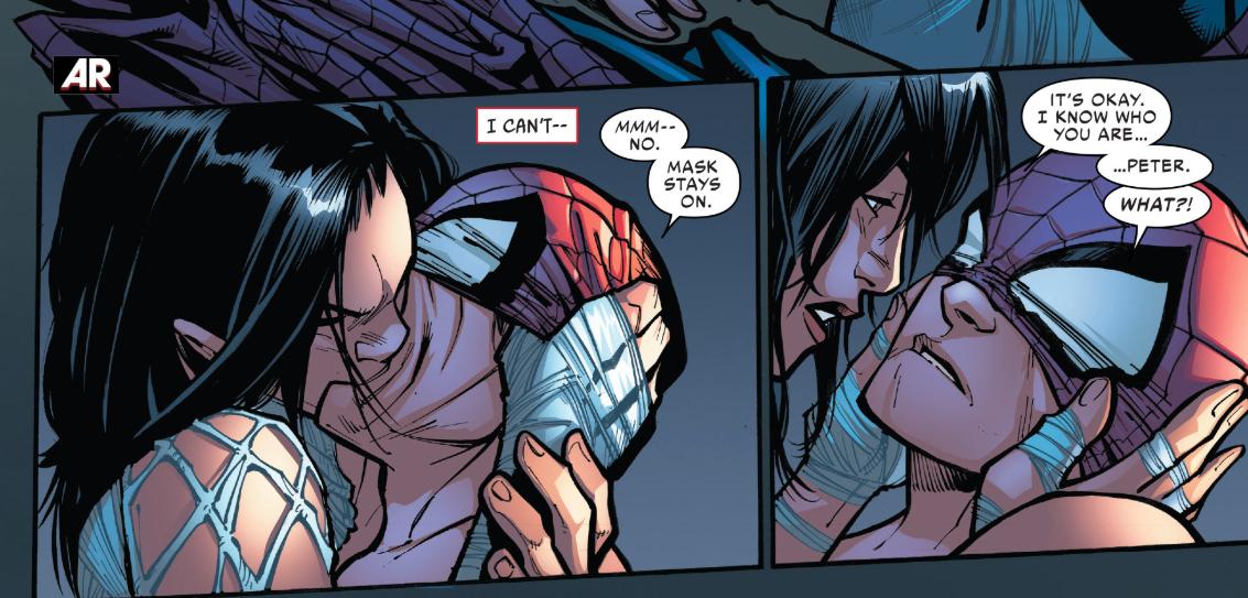 ok but this issue wherein peter parker and cindy moon were getting it on bu...