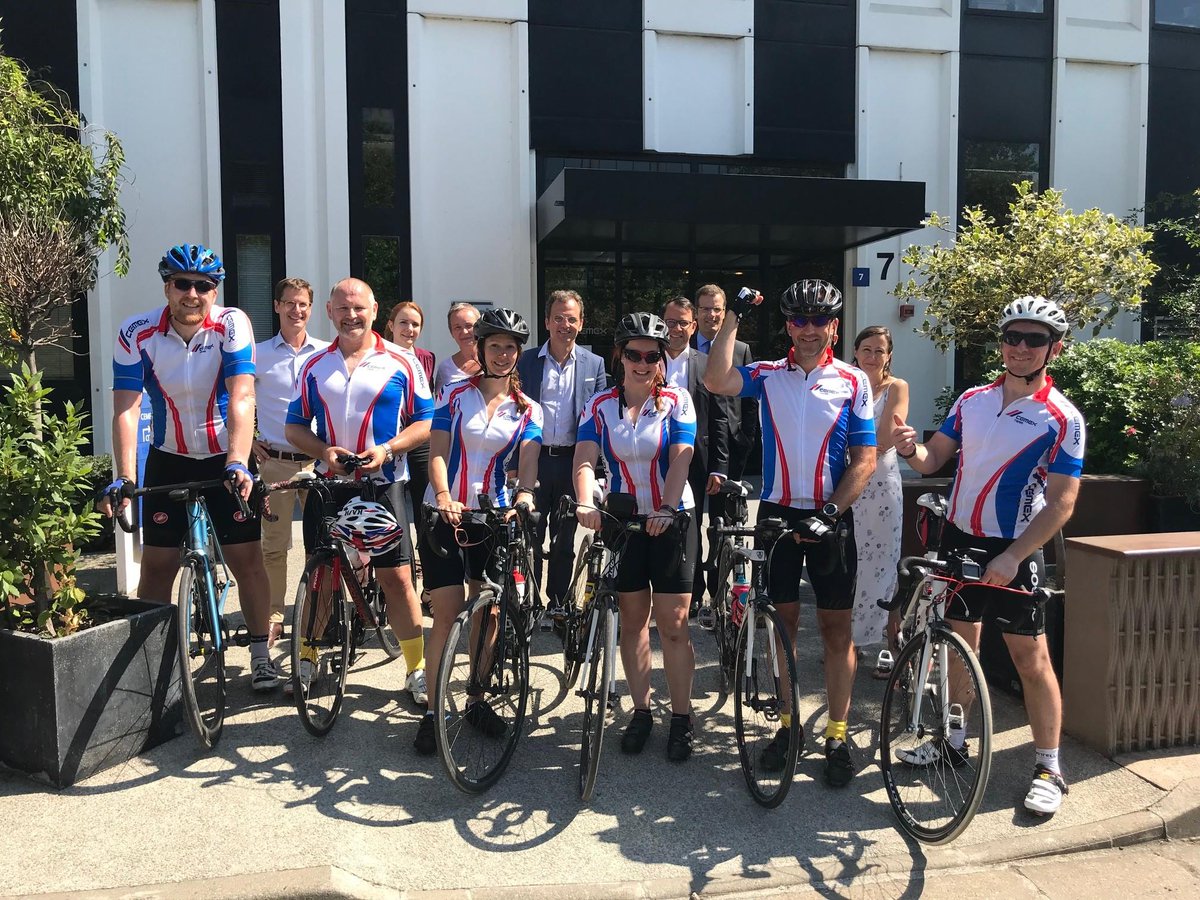CEMEX_UK's tweet photo. They did it! A huge well done to our cycling team who safely completed their ride from London to Paris, and smashed their £5,000 fundraising target for @TheStrokeAssoc. Thank you to @CEMEXFrance for welcoming them at Paris HQ #OneCEMEX #proud https://t.co/VIXUB3OLfC