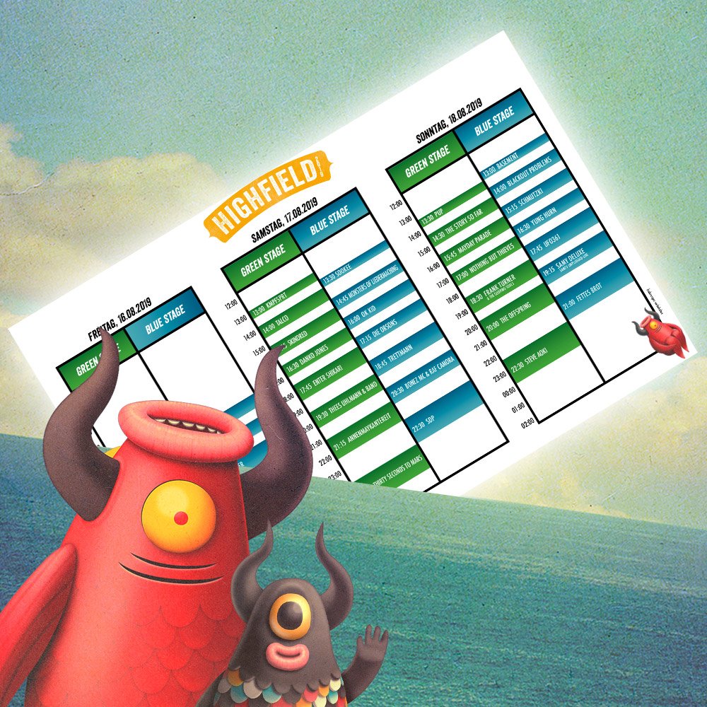 highfieldfstvl's tweet photo. #Timetable ist da? #Tagestickets gibt's auch? OMG, wie geil is das denn? #highfield19
Tagestickets: https://t.co/DOEqgSYkv2
Timetable: https://t.co/3G1EbwFQYq https://t.co/xABs6sFlcc