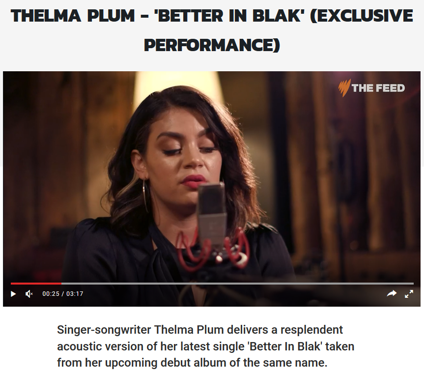 WgarNews's tweet photo. @LadyPoop2 @BlakandBlack @JennyPineapple2 @anne_clothier @OddemocracyA @WhteRbbnAdvocat @Absurd_Penguin @RachelQuayle08 @noplaceforsheep @MorpheusBeing #ThelmaPlum - '#BetterInBlak' #ExclusivePerformance
ListenAndViewHere on #TheFeedSBS: https://t.co/Hi3TXAu4bn
#AboriginalMusician #AboriginalMusic #AboriginalArtist #AboriginalArts #AboriginalSinger #AboriginalSong #AboriginalSinging #AboriginalTalk #TeamWGAR #WGARmob https://t.co/q1uI3OW4ls
