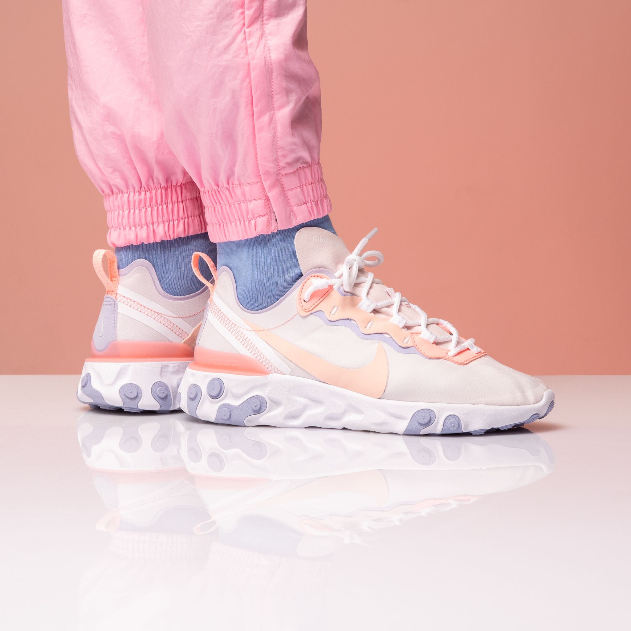 Nike react element 55 washed cheap coral