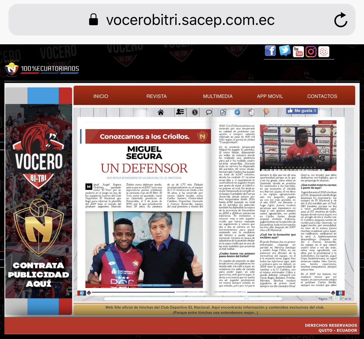 Vocero_Bitri's tweet photo. 📕Ya te descargaste la #Edicion30 de #Vocero_Bitri...
🧐Que esperas, PINCHA AQUÍ https://t.co/vjYZh9kDEV y conoce a #MiguelSegura en una entrevista diferente donde podrás conocer➕de la persona y del jugador q defiende la #Gloriosa de #ElBitri‼️
📲https://t.co/vjYZh9kDEV https://t.co/5r2uGGYs8y