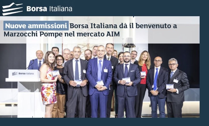 info_CDR's tweet photo. #Industrial | #CDRcrew fra gli advisor della quotazione @Marzocchipompe, la 120esima società del 2019 a quotarsi sul mercato #AIMItalia 👏🏻🔔🎊 https://t.co/4wx1CifvcR