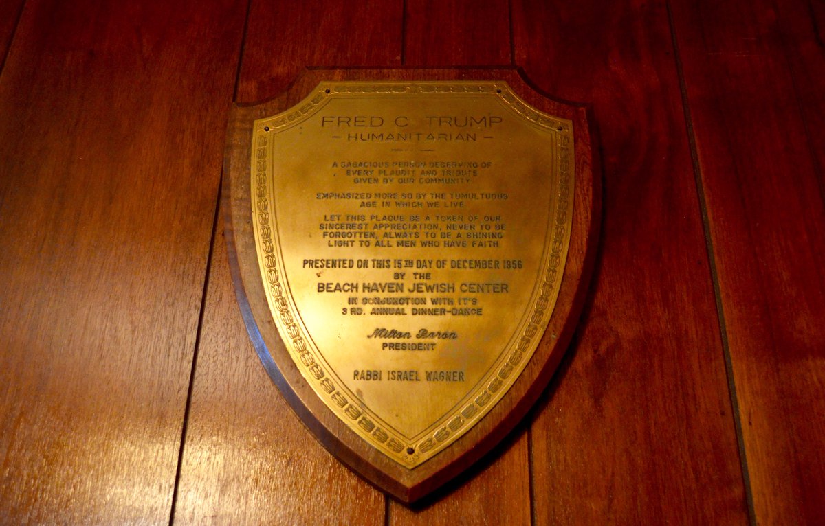 During the 1980's, Fred Trump became friends with the Israeli Ambassador to the United Nations in Manhattan at the time, Benjamin Netanyahu.A plaque in the Beach Haven Building reads: