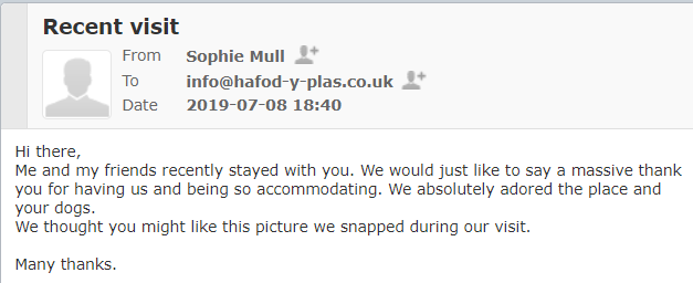HafodYPlas's tweet photo. A lovely recent email from one of our happy campers! 🏕️😀 https://t.co/IHSSODoNg9