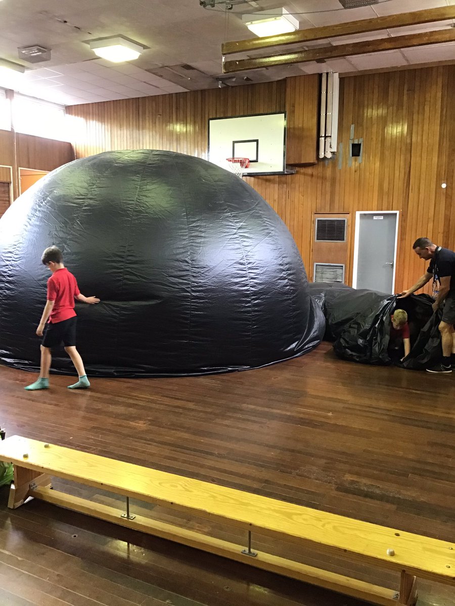 Belmont_School's tweet photo. Thanks to @StarlabDome for bringing us the inflatable planetarium as part of our Astronomy project😎we invited some of our #partnerprimary students to take a look. While they were here we experimented to see if we could land an egg without breaking it! #projectweek19 #transition https://t.co/GRr0cuGSH6