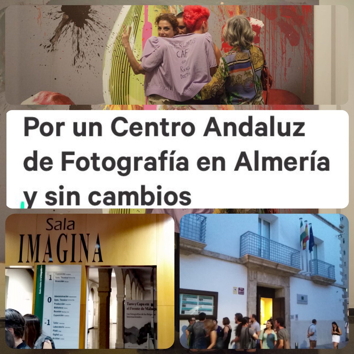 mariveh's tweet photo. Este finde en #almeria  coincidieron estas inauguraciones/eventos(+ Mediterraneo'19  #galeriaacanto) #multiversos cin #antoniojesusGarcía #che #Espacio2 #museoartealmeria ; primera #Quedada #photobookclub Almería en #caf ; taller de #lamarimoreno #tecnicasmixtas y #TaroyCapa #caf https://t.co/XpYmy83rAJ