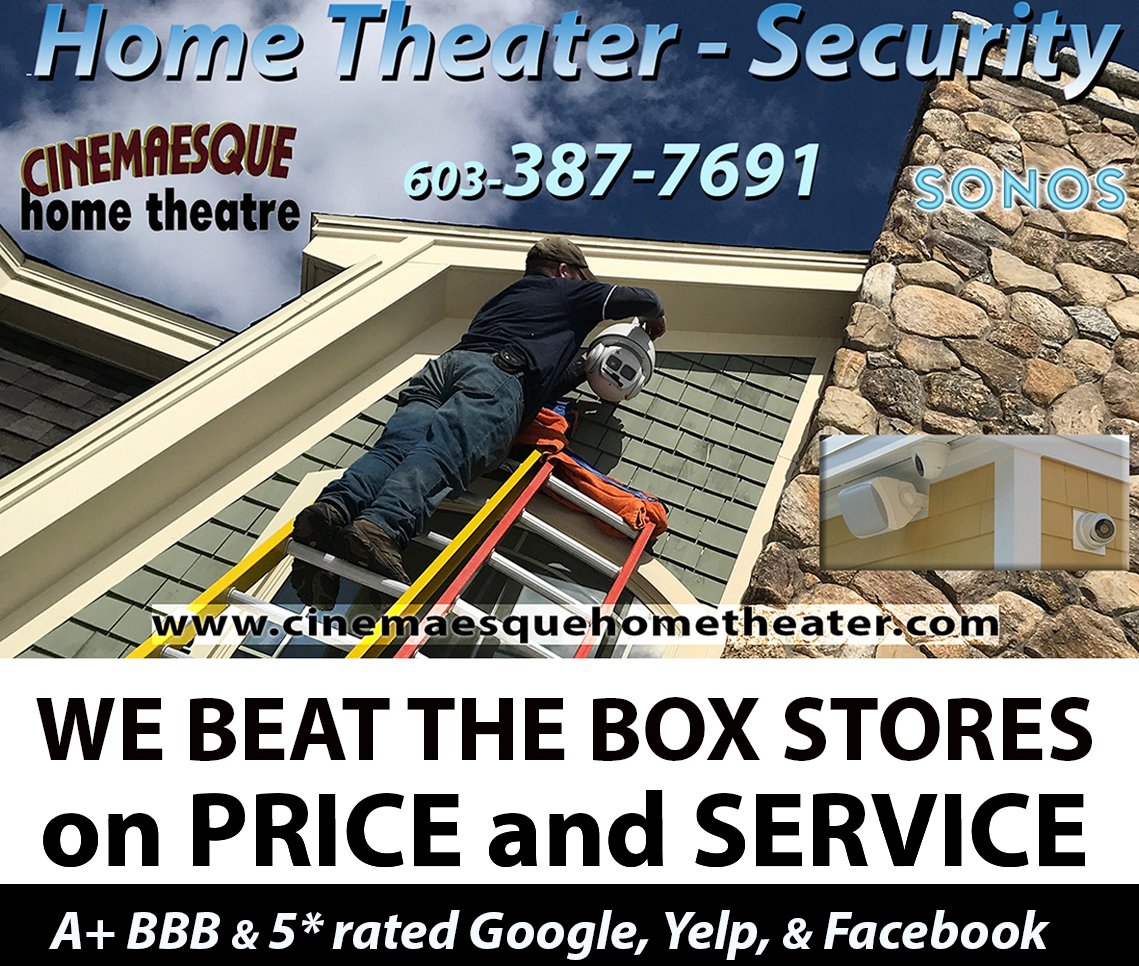 cinemaesque's tweet photo. Many projects on Governor's Island in Gilford, NH. When you go over GIB look straight ahead. This camera is like a basketball, and is a world class 4k camera, with auto tracking, etc. Call 603-387-7691 for custom home theater or security in Gilford, NH. https://t.co/jFUhXn8Cyx