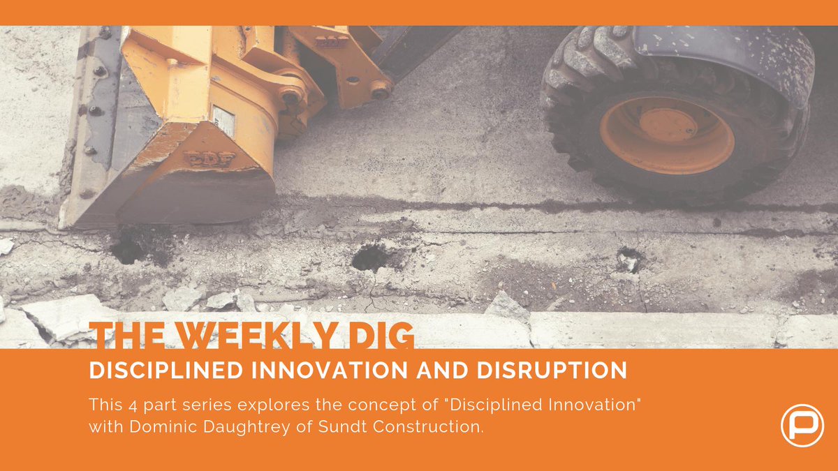 PypeInc's tweet photo. This #WeeklyDig encourages #GCs to balance #proactivity with reactivity as the second part of “#DisciplinedInnovation,” Dominic Daughtrey's concept utilized by @Sundt to successfully evaluate &amp; implement #enterprise-level software. Dig it: https://t.co/fPuIGEXxJ4 #techeval #tech https://t.co/P5VprAnLIW