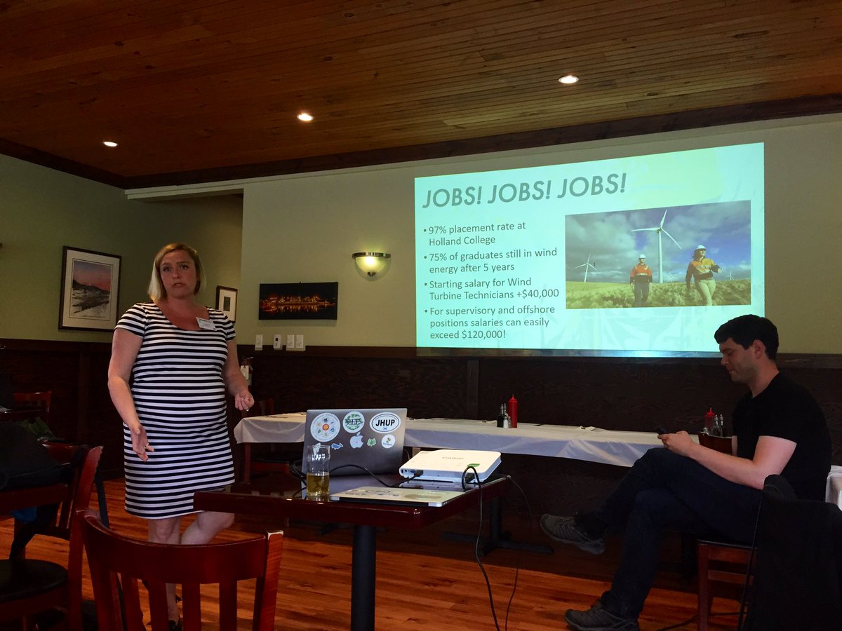 StephenJWT's tweet photo. Myself, @NickMercer2 and @delia_warren16 spoke to #WindEnergy potential and barriers in NL, and I loved talking with folks about the benefits of #Community and Indigenous ownership of #Renewables, and the #COMFIT program in #nspoli 

#nlpoli https://t.co/ok510s7ofj