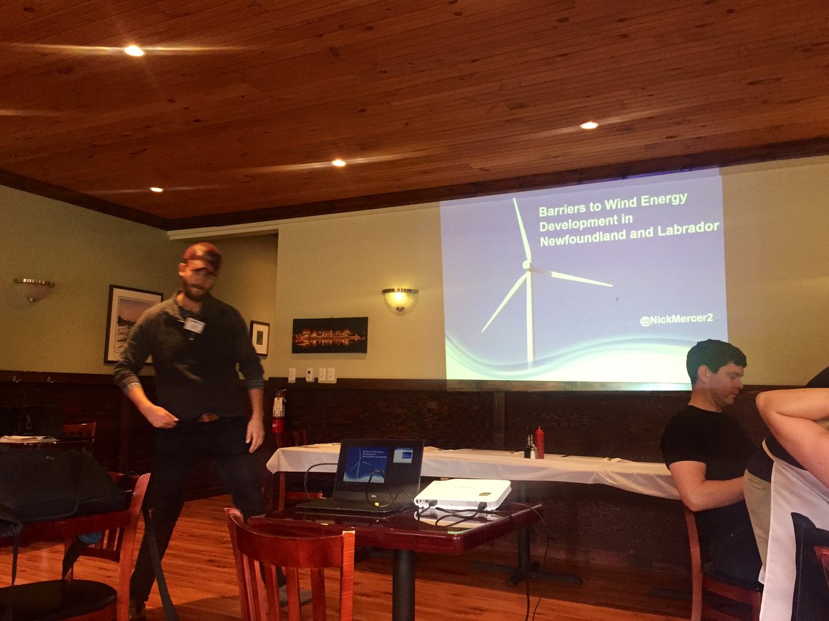 StephenJWT's tweet photo. Myself, @NickMercer2 and @delia_warren16 spoke to #WindEnergy potential and barriers in NL, and I loved talking with folks about the benefits of #Community and Indigenous ownership of #Renewables, and the #COMFIT program in #nspoli 

#nlpoli https://t.co/ok510s7ofj
