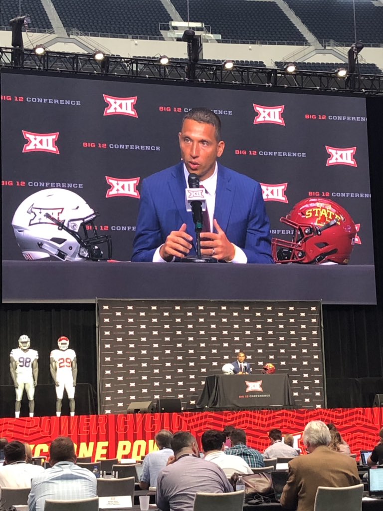 AZOLibertyBowl's tweet photo. Great to see #AZLB59 champ coach Matt Campbell at #Big12MediaDays https://t.co/SGYG825KGn