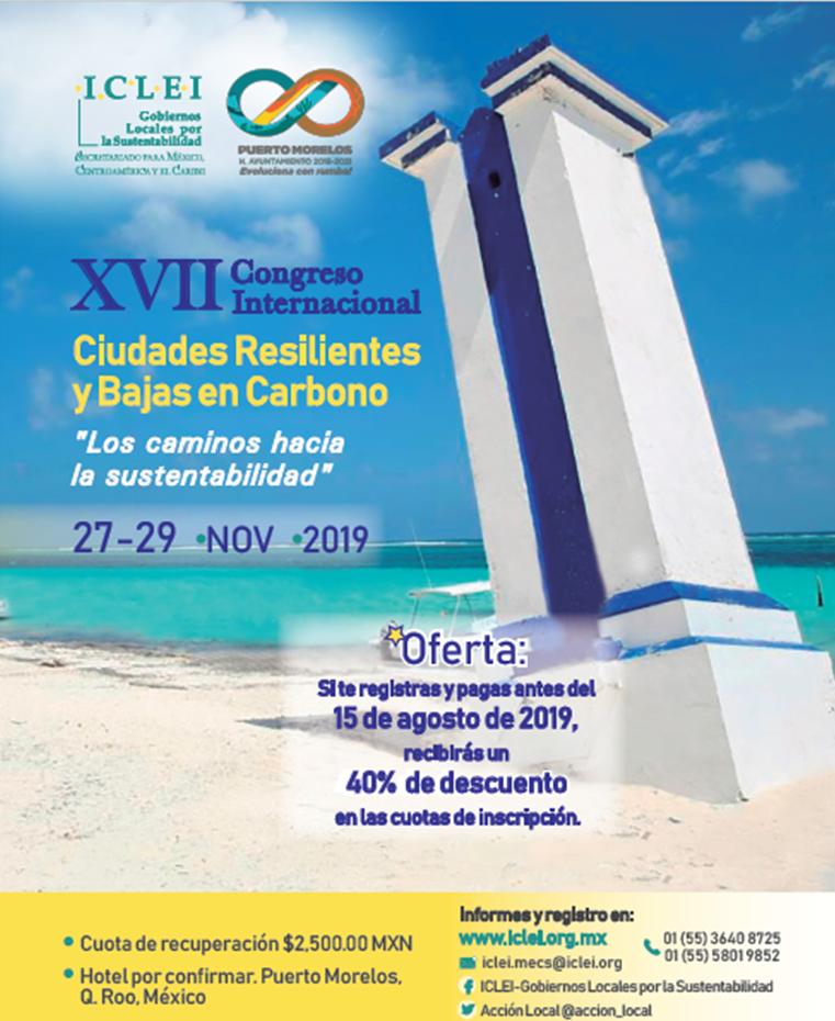 accion_local's tweet photo. XVII Congreso Internacional Ciudades Resilientes y Bajas en Carbono "Los caminos hacia la sustentabilidad"
27-29 NOV 2019 https://t.co/pKRU9PAwJ8