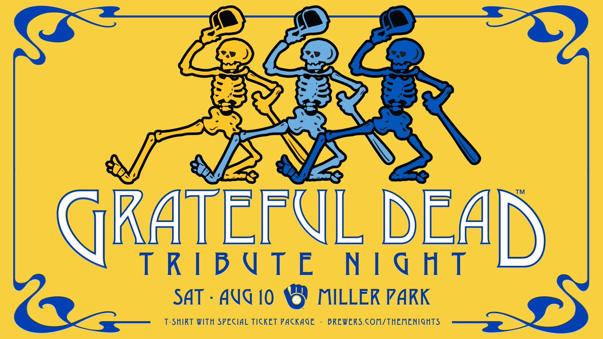 Brewers's tweet photo. Retweet for a chance to win a pair of Grateful Dead™ Tribute Night ticket packages! Info: https://t.co/unIi3FMFt4 https://t.co/LHpo7mm0Iy