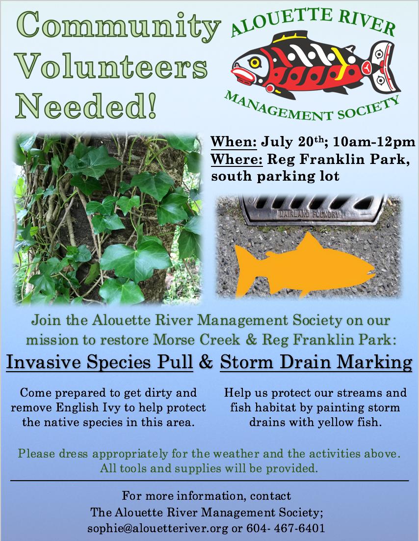 Join us this Saturday in Reg Franklin Park, downtown Maple Ridge! #volunteer #mapleridge #environmental #stewardship #CommunityEngagement