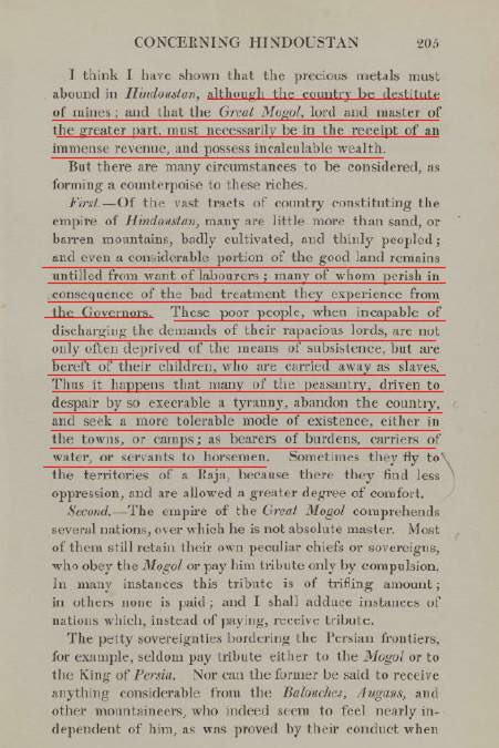 14/n Further if Francois Bernie mentions of Gold & Silver flowing in India as business exchange, in next page he clearly mentions that they were always to suffice the royal Mughals & condition of peasants, labour’s & other working class always remained in disdain.