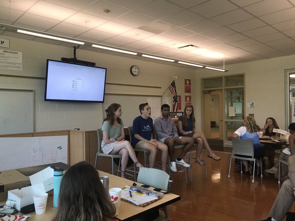 LucasClamp's tweet photo. Students @RBHSGators provide a fireside chat on personalized learning as the @PACE_Schools closing two amazing days of learning. #PaceSummit19 https://t.co/ecMF6Jn7fK