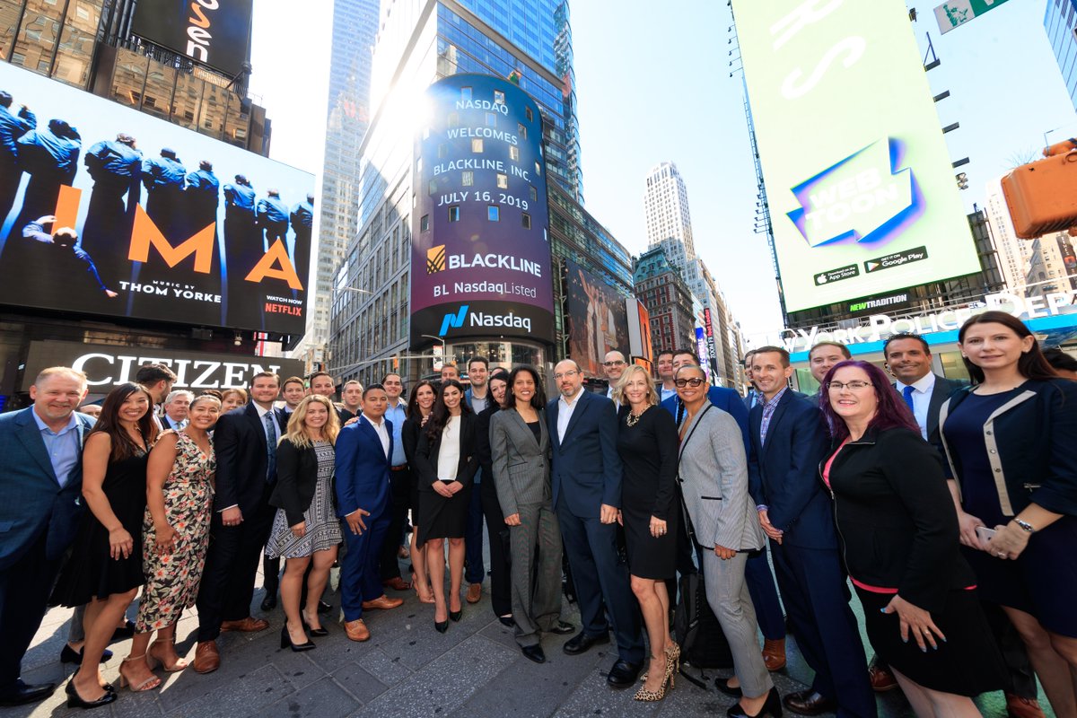 BlackLine's tweet photo. Photos from the @Nasdaq Bell Ceremony this morning are out! So excited to have had this opportunity and ready for our Finance Transformation and Best Practices events today! #finance #tech #accounting #digitaltransformation https://t.co/6TPSKxaPTw