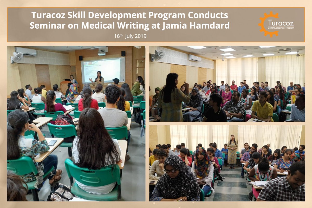 TuracozSkill's tweet photo. #TuracozSkillDevelopmentProgram conducts seminar on #HandsOnTraining in #MedicalWriting at #JamiaHamdard #SixMonthDiplomaCourse #MedicalWriting #Pharmacovigilance #MarketResearch #16July2019 https://t.co/zWlnViLNhY