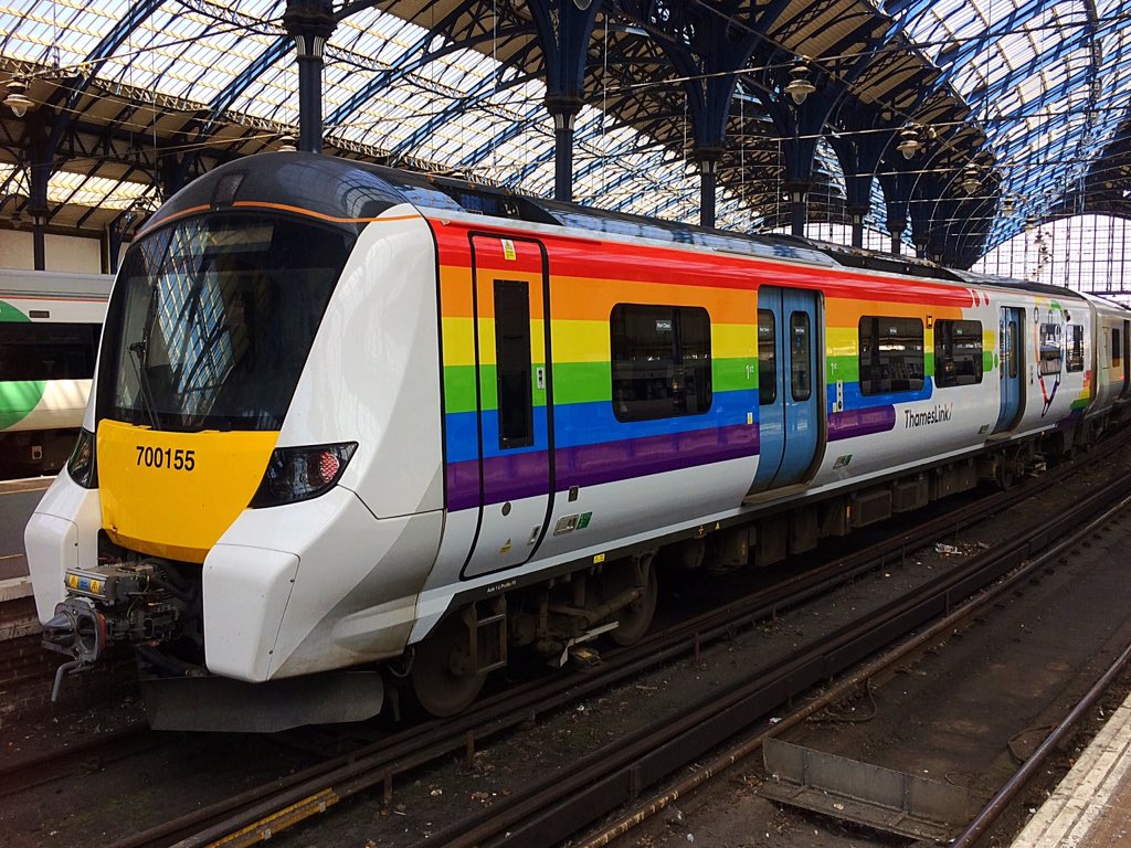 lukehouse313's tweet image. Thameslink 700155 In It’s New Pride Livery At Brighton 😍🏳️‍🌈, 11:58 Brighton - Bedford Today @sparkyscrum @DanBHTFC @bjm2000uk @SeeYouDoigy @HSTBEN1 @setrainfan @emmawhitaker @TLRailUK @GNRailUK