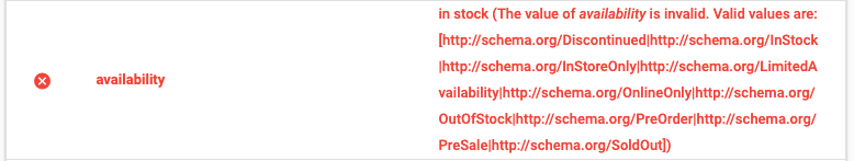 njsdanrich's tweet image. Anyone around from #schema and #schemaorg? Q on ‘product availability’. If a product is built/made to order what should the right attribute be? None of these fit (imo) - any ideas @marthavanberkel ?