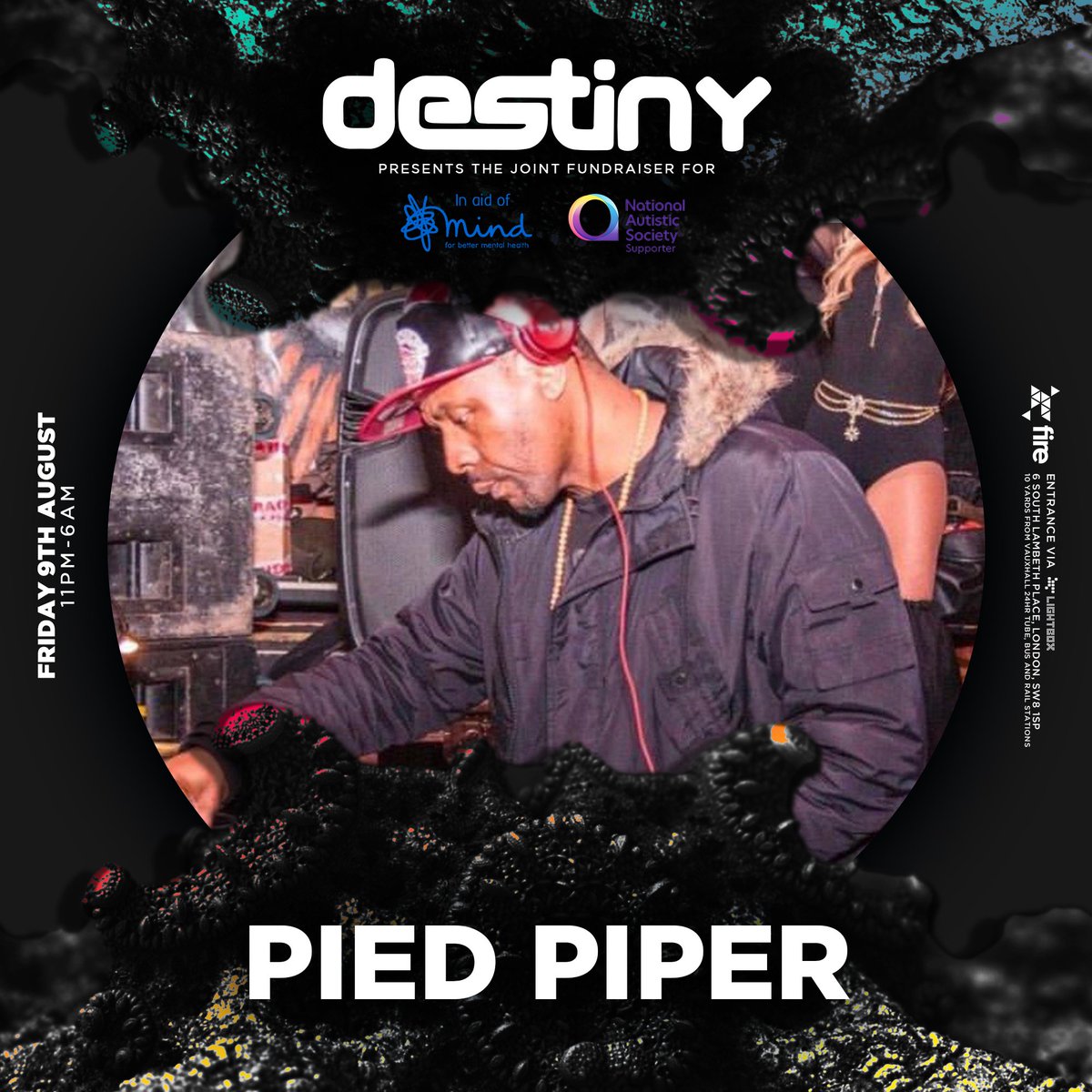 Looking forward to welcoming the original don <a href="/DJPiedPiper/">Dj Pied Piper</a> alongside an all star cast as we raise funds for <a href="/MindCharity/">Mind</a>
&amp; National Autistic Society at <a href="/DestinyNights/">Destiny Nights</a> on 9th August!

Tks - bit.ly/TheJointFundra…