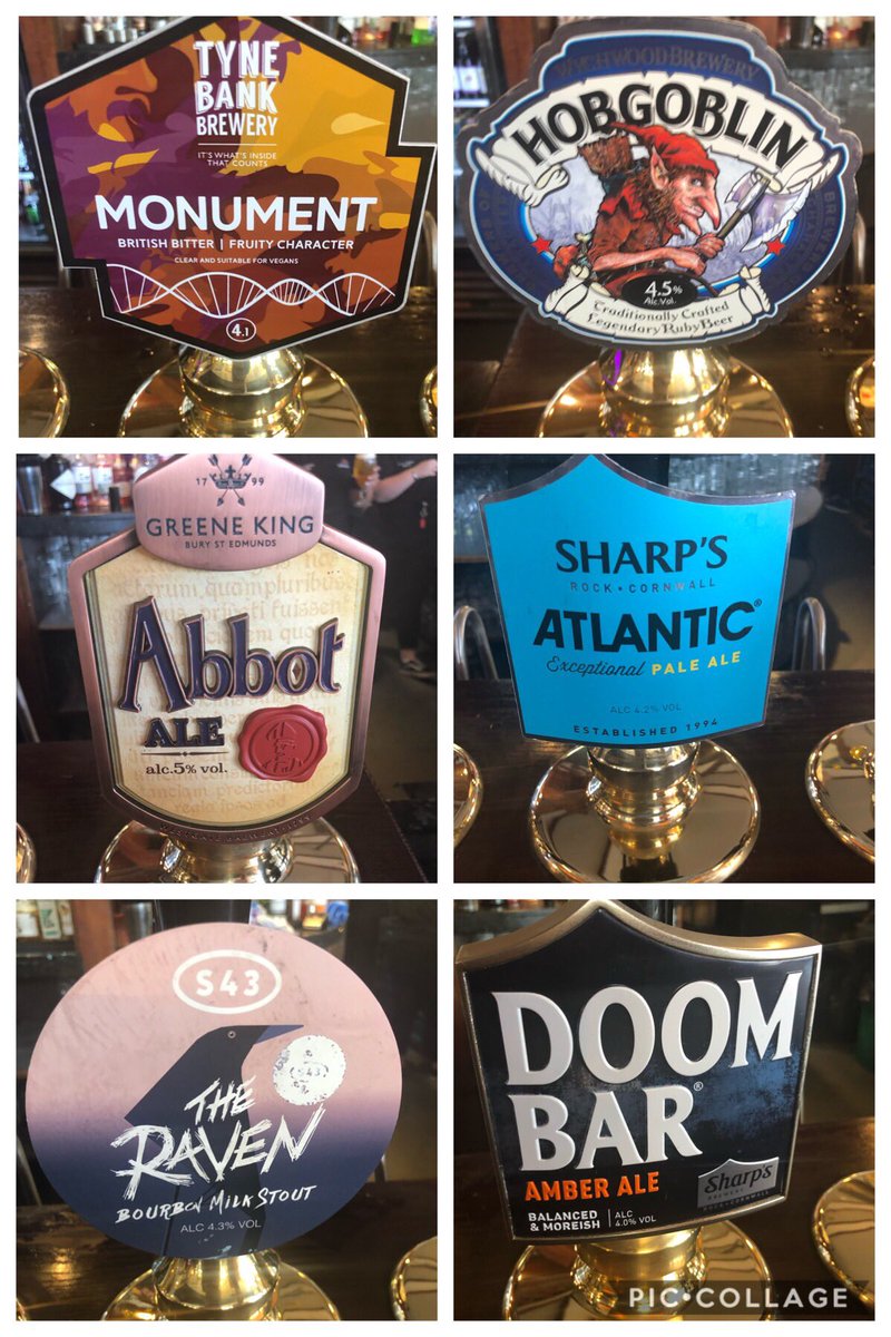 thekingjohns's tweet photo. Some quality #cask OTB all at £1.99 a pint. @TyneBankBrewery @GreeneKingIPA @S43Brewery @SharpsBrewery @Hobgoblin_beer https://t.co/Li5DRKodWm