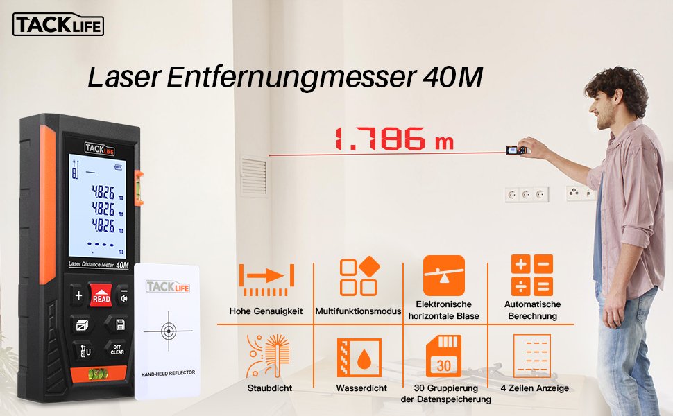 TacklifeG's tweet photo. #Lasermessung #HD40 
#Tacklife HD40 Classic Laser-Entfernungsmesser 131 Feet - Schnelles und genaues Messen, um Ihnen das Leben zu erleichtern
https://t.co/prJj71pIH9 https://t.co/rqnMsvmRxt