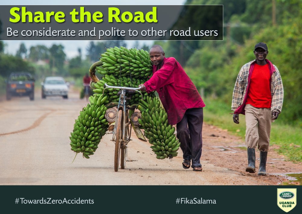 And a reminder to be polite and considerate to cyclists who face the unique challenge of being smaller and less visible on the road. #Sharetheroad #TowardsZeroAccidents #FikaSalama #SaferRoadUsers @skaheru @CynthiaNyamai @HaroonKakembo @PoliceUg @echwalu