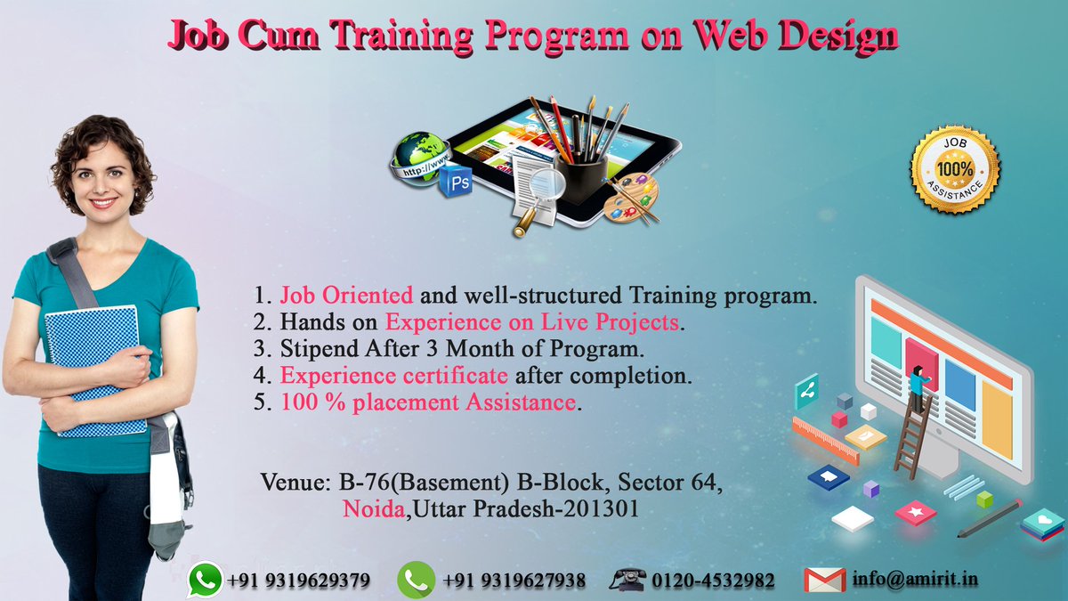 Student_Helps's tweet image. Job Cum Training Program on Web Design



#besttrainingandconsultancy #summertraining #professionals #trainers #webdesign #website #html #graphicdesign #css #wordpress #javascript