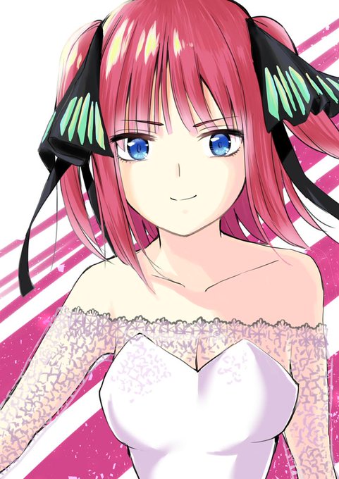 シマさんがTwitterに投稿した中野二乃(五等分の花嫁)のイラスト。