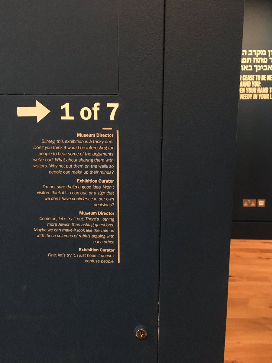 NarrativityCo's tweet photo. A narrative on a narrative: We loved the traces of ’private’ discussions and disagreements @JewishMuseumLdn in #Camden discretely threaded through their #JewsMoneyMyth exhibition, letting us in on the #story of the making of their powerful and pertitent new show on #antisemitism. https://t.co/O5o9BhwzJW