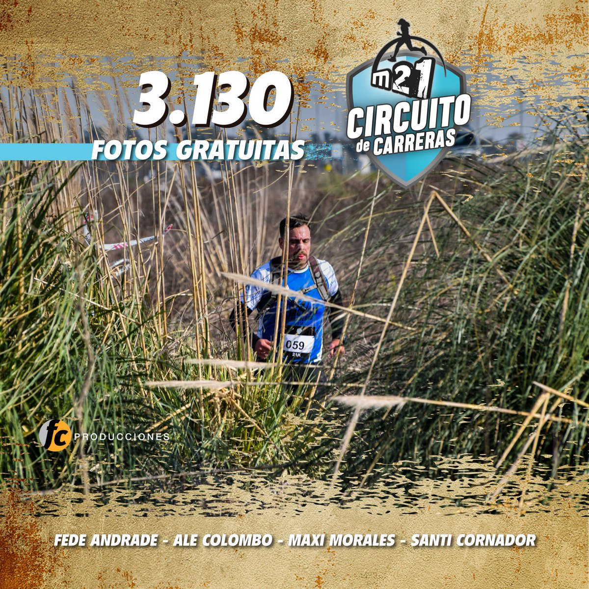 MaratonM42's tweet photo. 3.130 FOTOS GRATUITAS 📸
disponibles para todos los participantes. 

👉 ¿Fuiste parte de la segunda edición del #CircuitoM21 en General Belgrano, Buenos Aires? 

📲 Ingresá acá https://t.co/06FDg0d4aA y buscate, etiquetate y compartí la imagen con tus amigos/as. https://t.co/jYjFJRjCHq