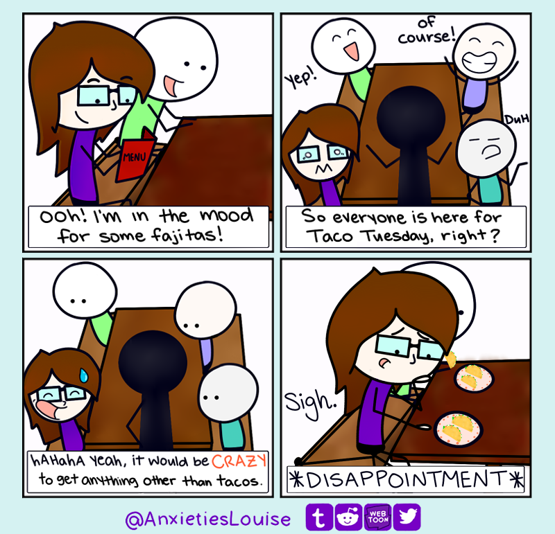 AnxietiesL's tweet photo. Gotta get that #Taco #Tuesday

#comic #webcomic #comics https://t.co/R3yOXYGCje