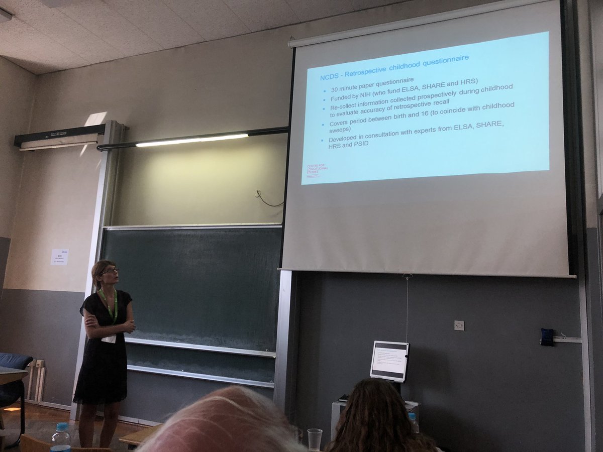 CLScohorts's tweet image. #NationalChildDevelopmentStudy has collected information since birth to age 55, but with the next sweep at age 62 they will be asked to #recall information collected during childhood to evaluate accuracy of #retrospective #recall #ESRA19