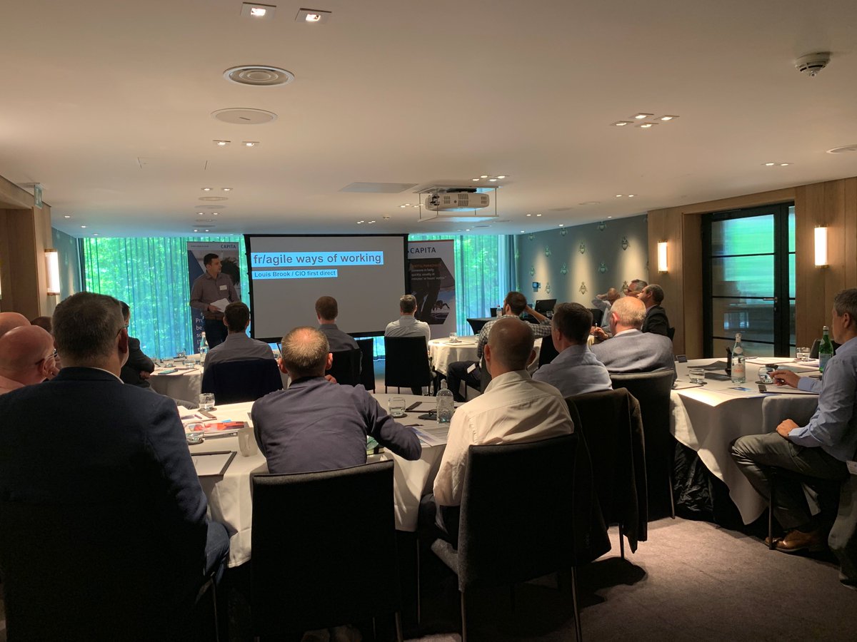 Capita_TS's tweet photo. Louie Brook, CIO of @firstdirect, exploring the changing need for managing optimal workforce productivity at today's @CIOWaterCooler Focus event. #WorkforceProductivity #WorkplaceAgility https://t.co/NF7F0uRAVW