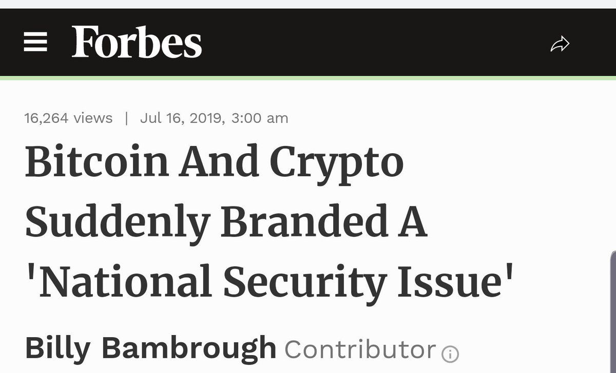 officialmcafee's tweet photo. Crypto has now threatened our government so much that it has become a "National Security" issue. The "security" threatened is not that of our nation's citizens, but that of the corrupt government that has enslaved us. https://t.co/qLvhGmAhtF