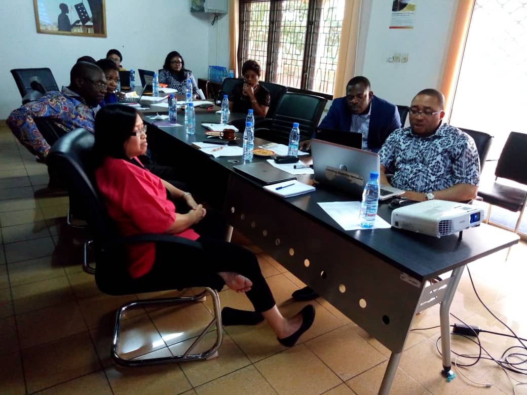 CBCHSORG's tweet photo. @CBMAustralia Program Officer, Janetta Abing Taga applauds @CBCHSORG's SEEPD Program for submitting best 2019 Activity Implementation Report in Cameroon, in a meeting with Program staff at the CBM Country Office in Yaounde #Cameroon. https://t.co/YyXbqX69U5