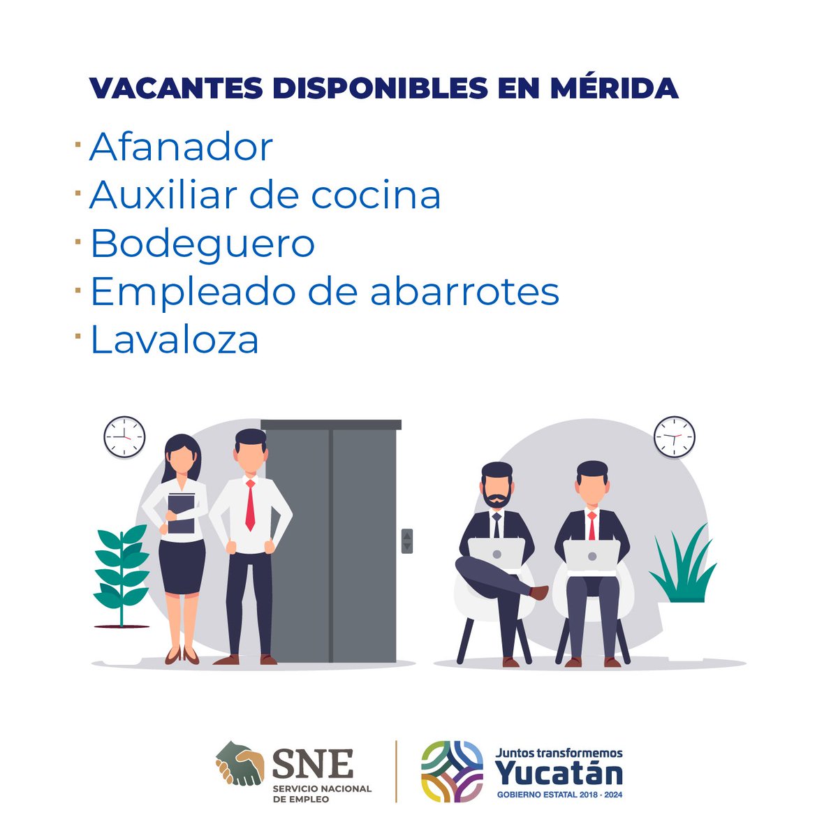 SneYuc's tweet photo. ¿Estás en búsqueda de un empleo? 
Conoce las vacantes disponibles para ti en #Mérida👉 Para mayor información comunícate con nosotros al 📞01 (999) 611 87 60 ext.43542 Y 43573 de lunes a viernes de 8:00 am a 3:00 pm.
🔎 https://t.co/JRxCC3iDYs
#SNEPorTi #TrabajaCreceSupérate https://t.co/IU3GsCjbsf