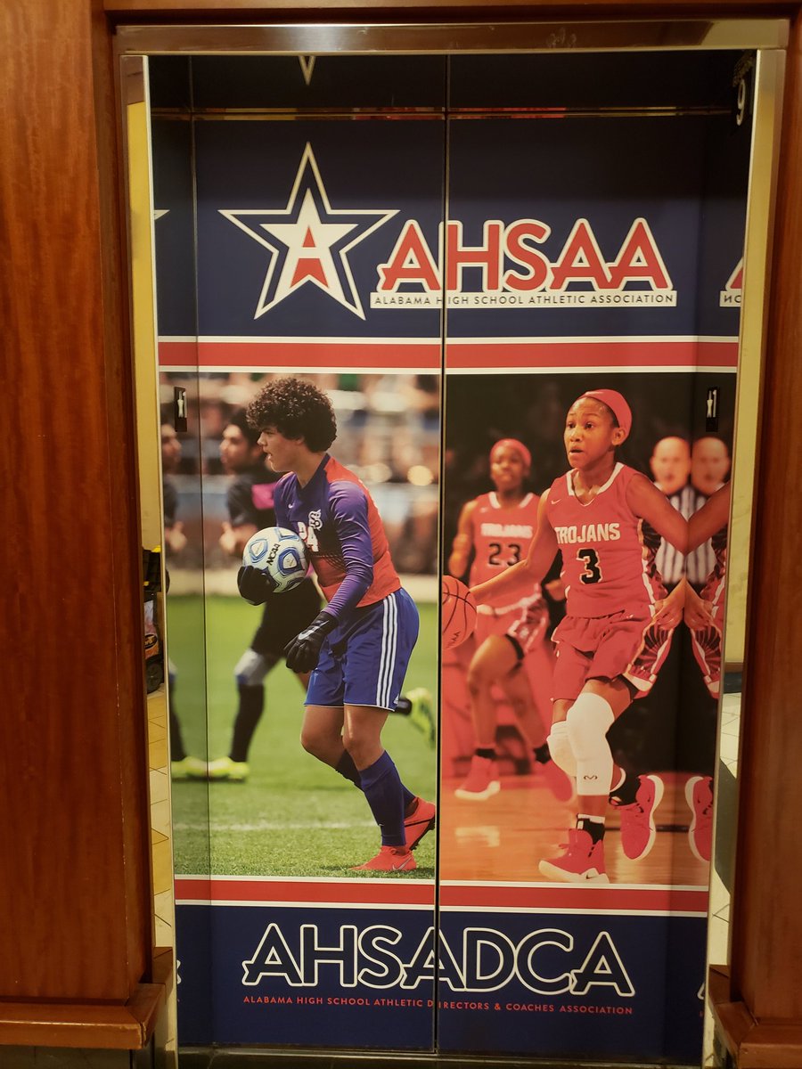 KippyNow's tweet photo. Helping getting the week started for @AHSAAUpdates Summer conference with elevator wraps. #ahsaa #elevatorwraps #signsnowmontgomery https://t.co/02TlzHf3wg
