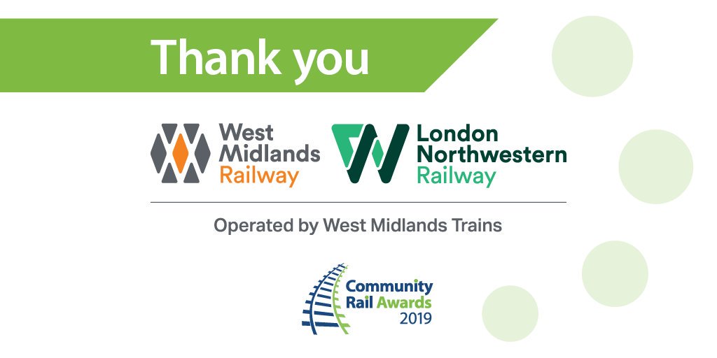 CommunityRail's tweet photo. Today we begin thanking our wonderful sponsors of the upcoming 2019 Community Rail Awards for their support.

A huge thank you to @WestMidRailway &amp; @LNRailway for being headline sponsors this year and putting on what promises to be a great series of supporting events. https://t.co/ApXi0eyBPM