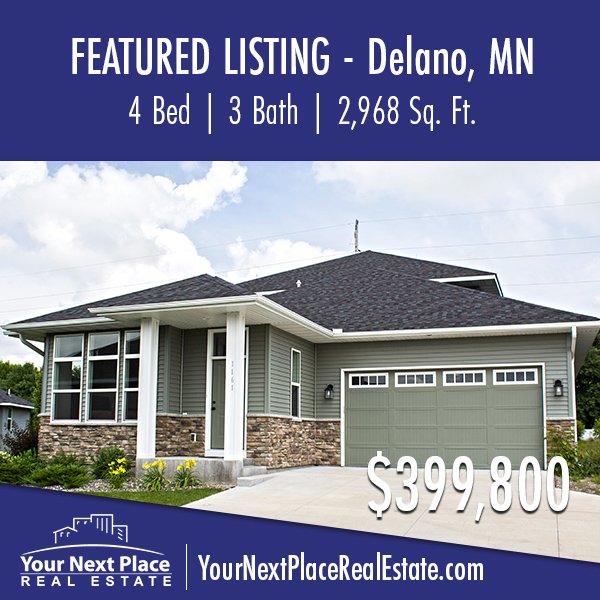 YNPRealEstate's tweet photo. π£ Featured Listing! 1161 Willowbrook Circle in Delano, Minnesota 55328 - $399,800
πΈ Full listing details and photos: https://t.co/OYB2KhD2ag
#YNPRE #delanomn https://t.co/kBXJCKgRaw