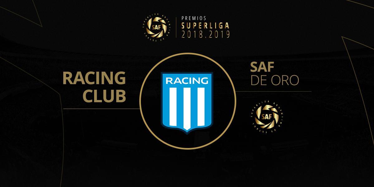 Racing_Stats1's tweet photo. El gran galardón de la noche, el SAF de Oro, también fue para #Racing. Así El Campeón cerró una estupenda noche. 🏆🎓 https://t.co/zEaieE6XLn