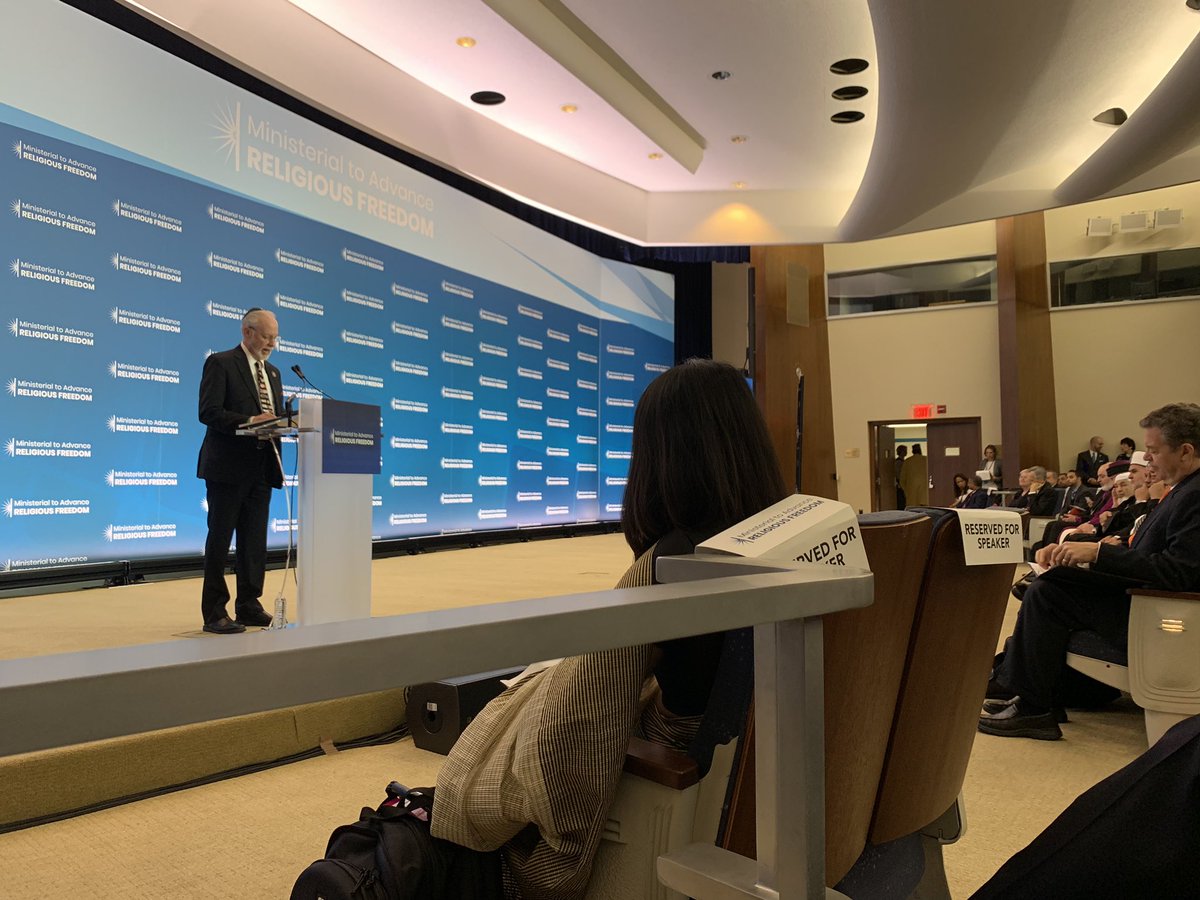 DrUmarAlQadri's tweet photo. Rabbi Hazzan Jeffery Myers from Tree of Life in #Pittsburgh says in spite of religious attacks, the silent toil of workers of good still outweighs the evil in this world. He is sharing his survivor story during the #IRFMinisterial. #PittsburghAttack #Jewish #Synagogue #irf19 https://t.co/tgy555kLVG