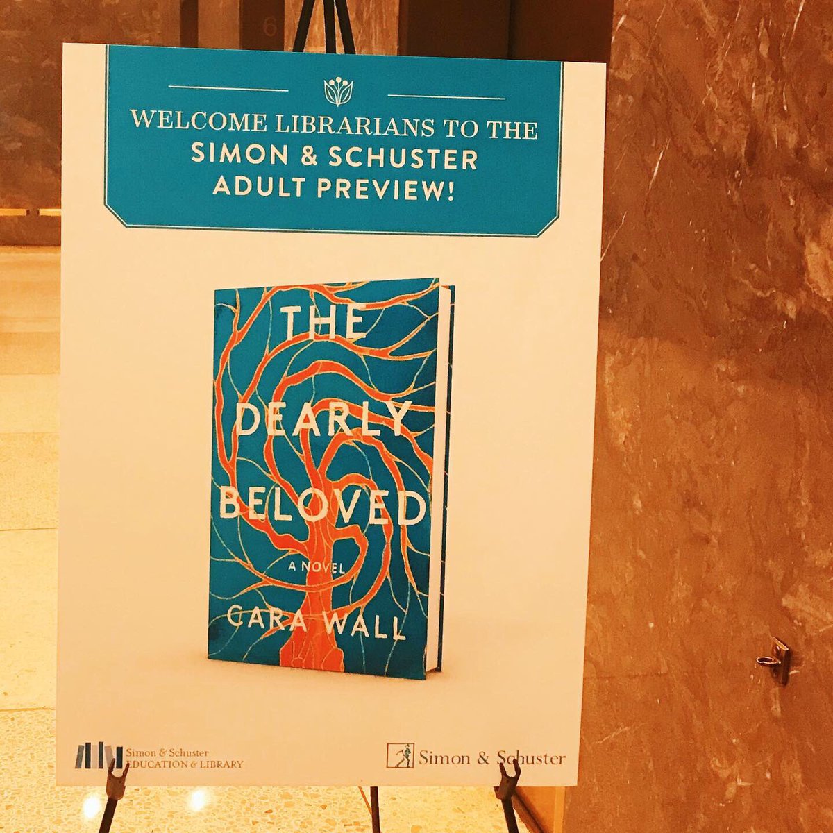 SSEdLib's tweet photo. Cara Wall, author of THE DEARLY BELOVED, is in the office today for our #ssadultpreview! @simonschuster https://t.co/JblbjXNefR