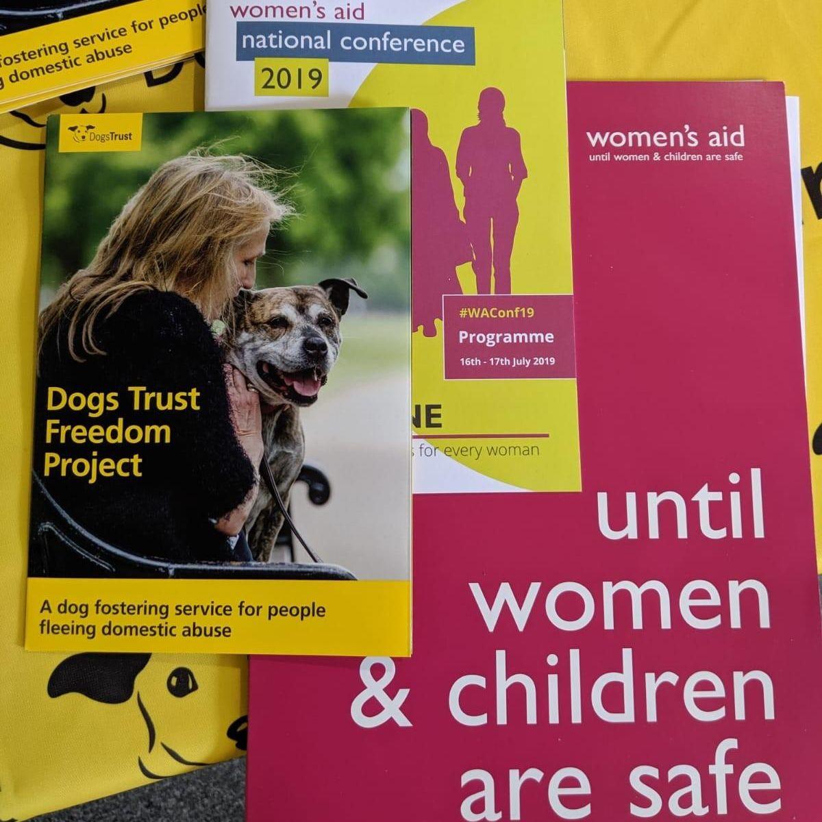DogsTrust's tweet photo. We are so pleased to be at the @womensaid National Conference 2019 to hear from the fantastic speakers &amp; meet with the member organisations running vital services, to be able to discuss our #FreedomProject and how we can support people fleeing domestic abuse with pets. #WAConf19 https://t.co/m6fUI9IIfy