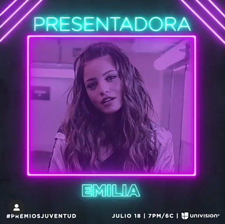 emimernesuru's tweet photo. ¡Notición! Emilia va a ser la presentadora de los #PremiosJuventud
•Este 18 de julio a las 7pm por canal Univision 🙌🏼🖤 https://t.co/8MXNojgfuv